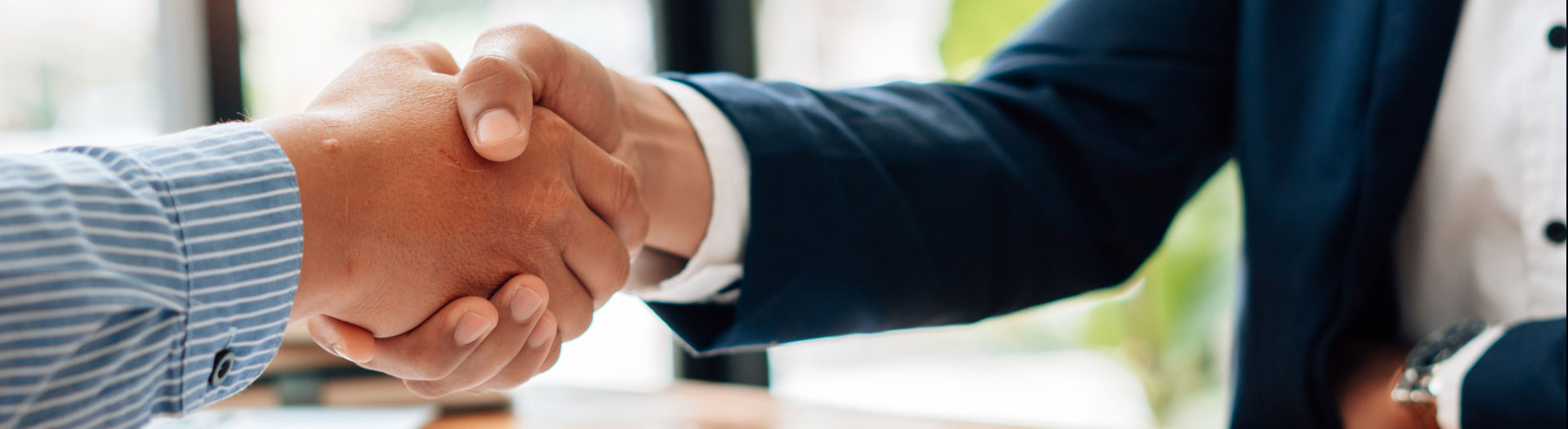 Close up of two people shaking hands